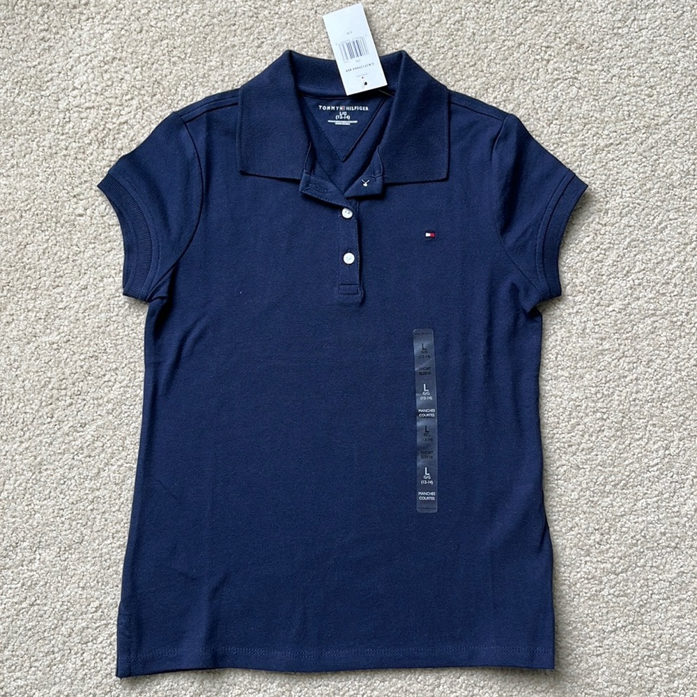 Tommy Hilfiger polo shirt, size L (12-14) - navy